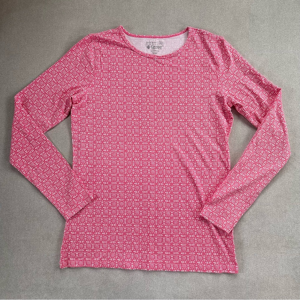 Coolibar Everyday Printed Long Sleeve Shirt. Small. Pink.